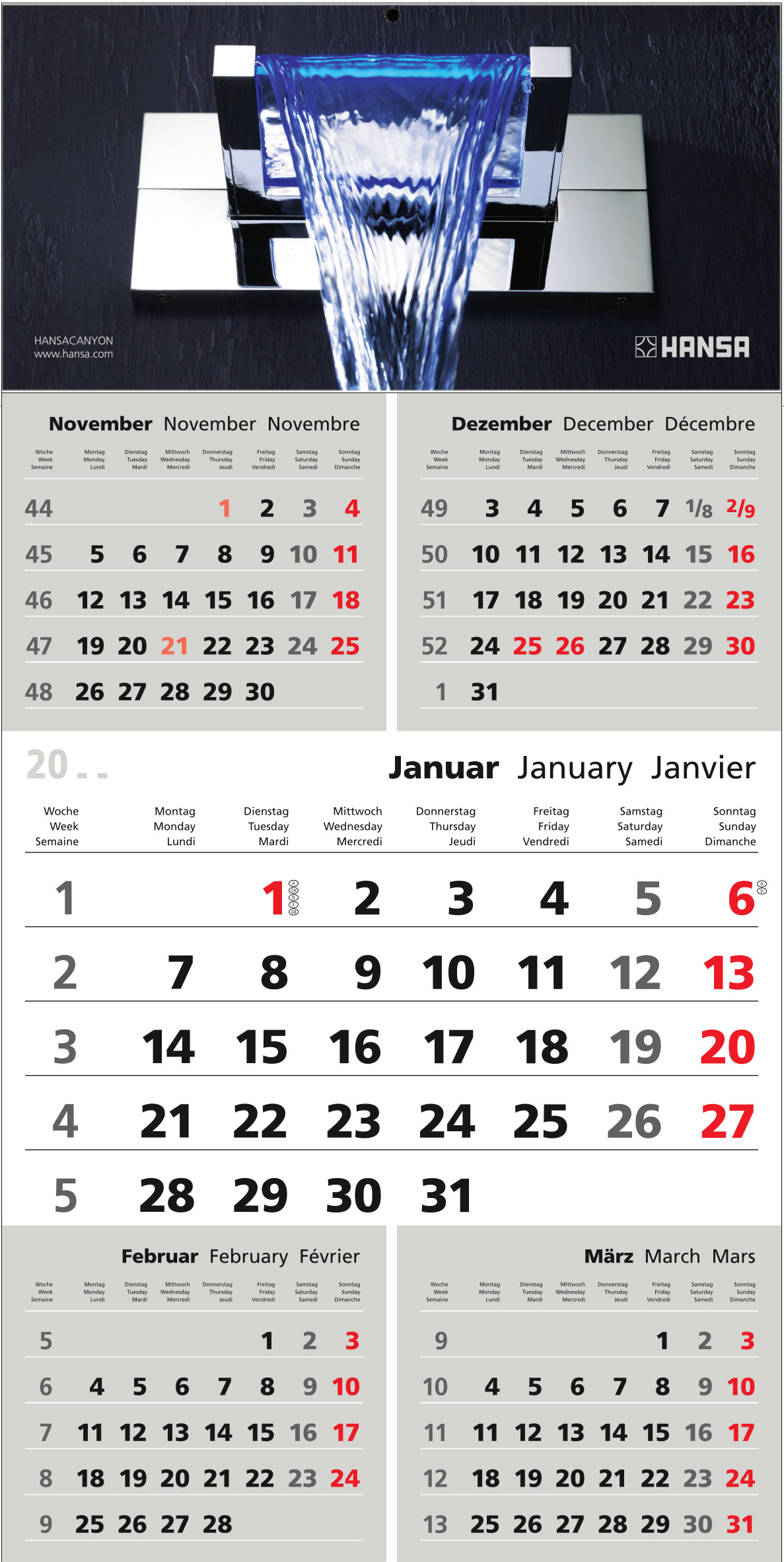 5 Monatswandkalender  