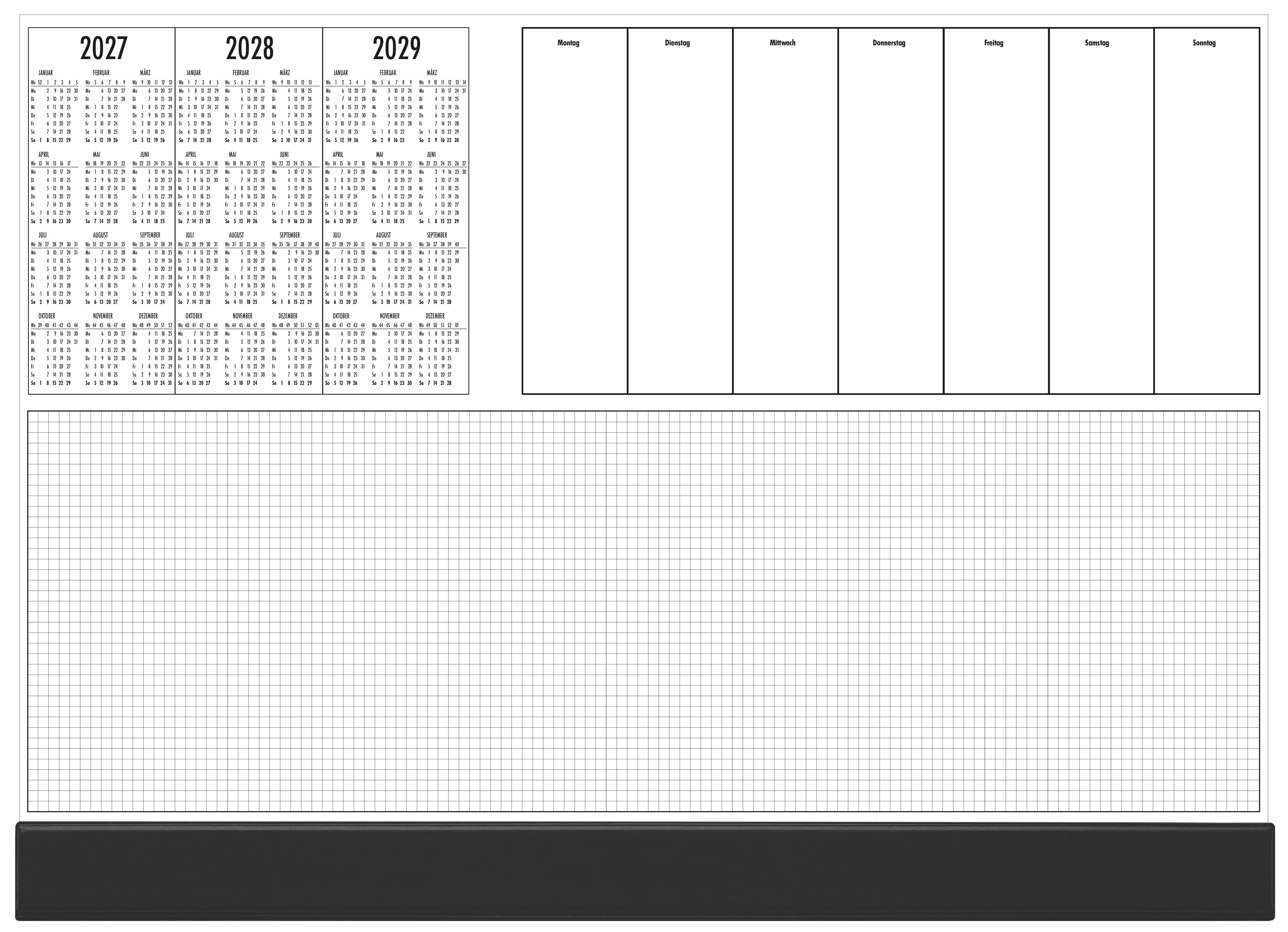 GÜSS Abreiß-Schreibunterlage mit Kunststoffschutzleiste, 50 Blatt - DIN A2