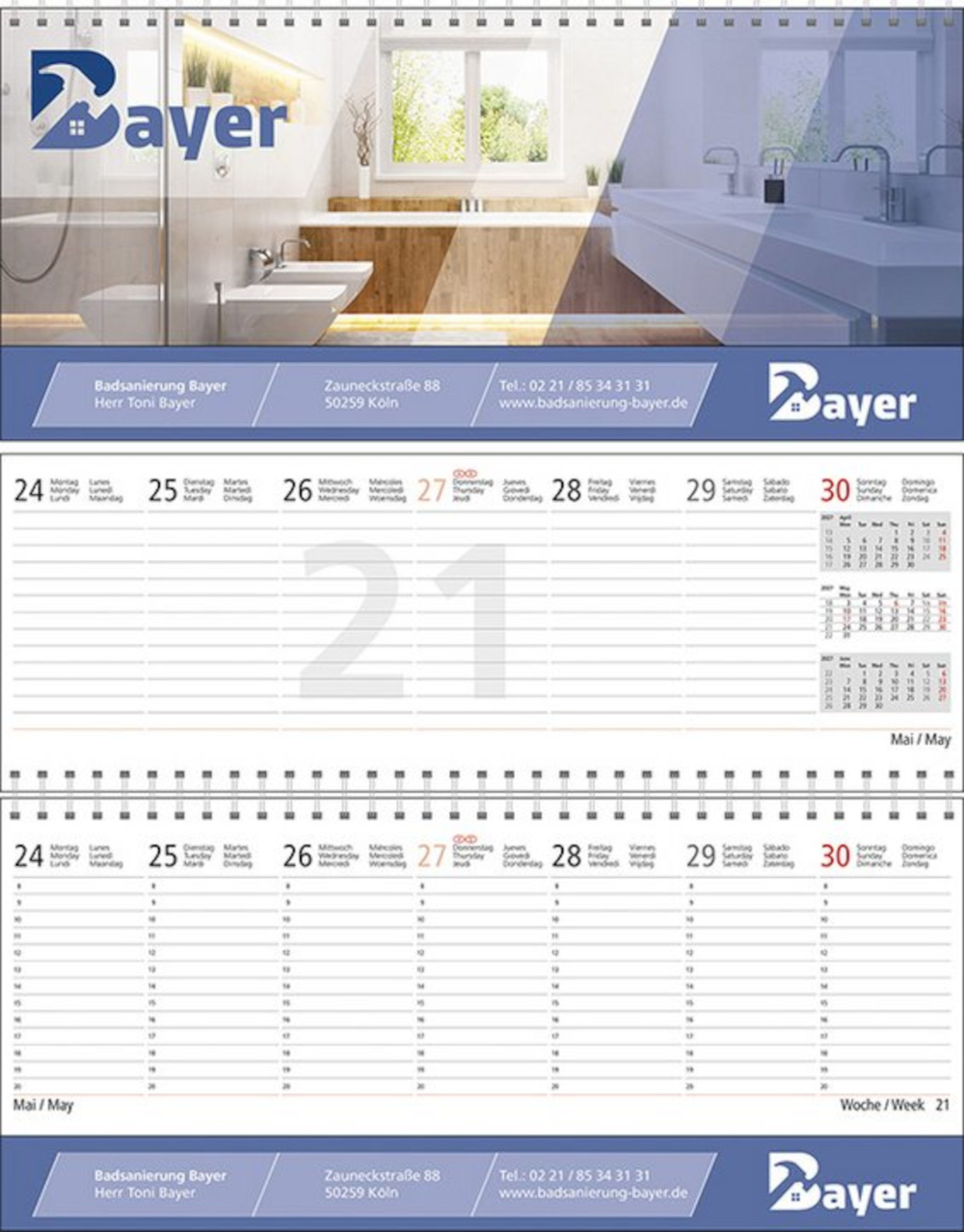 Tischquerkalender - 1 W = 2 S 