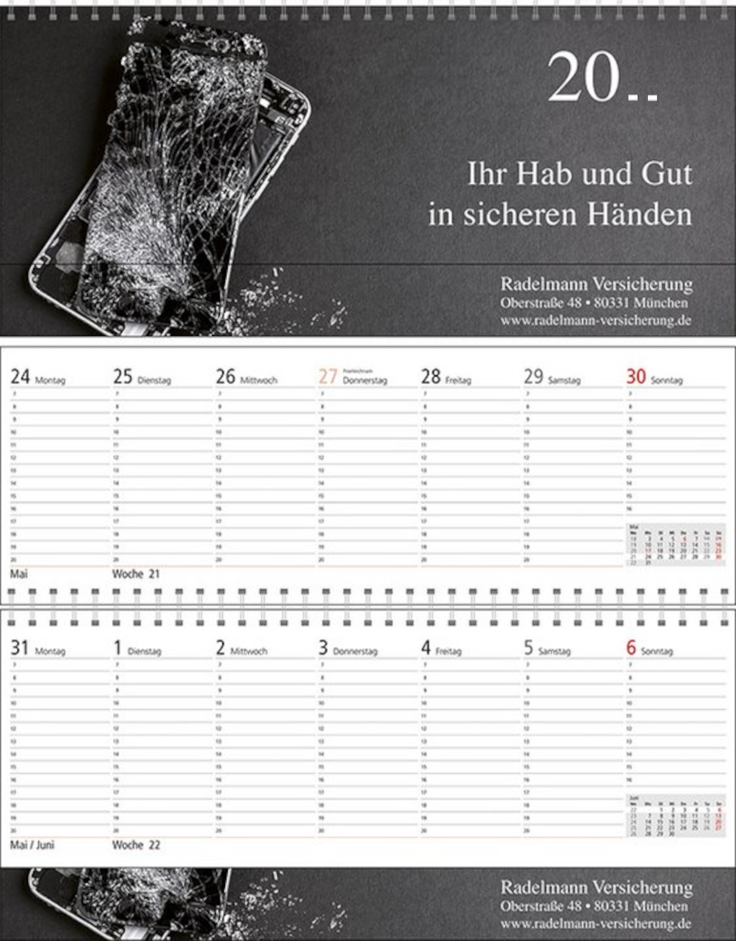 Tischquerkalender - 1 W = 1 S