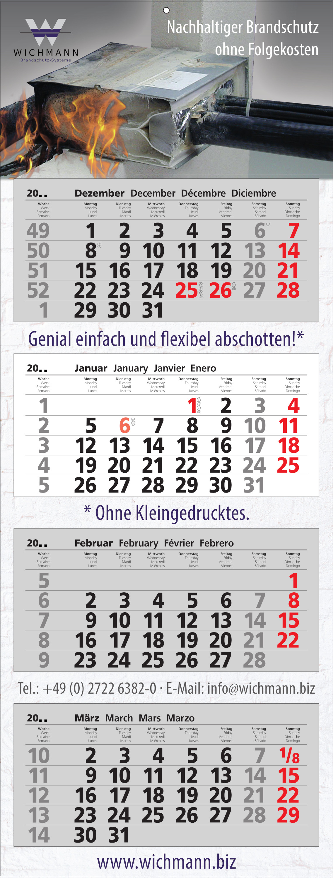 4 Monats-Blockkalender  
