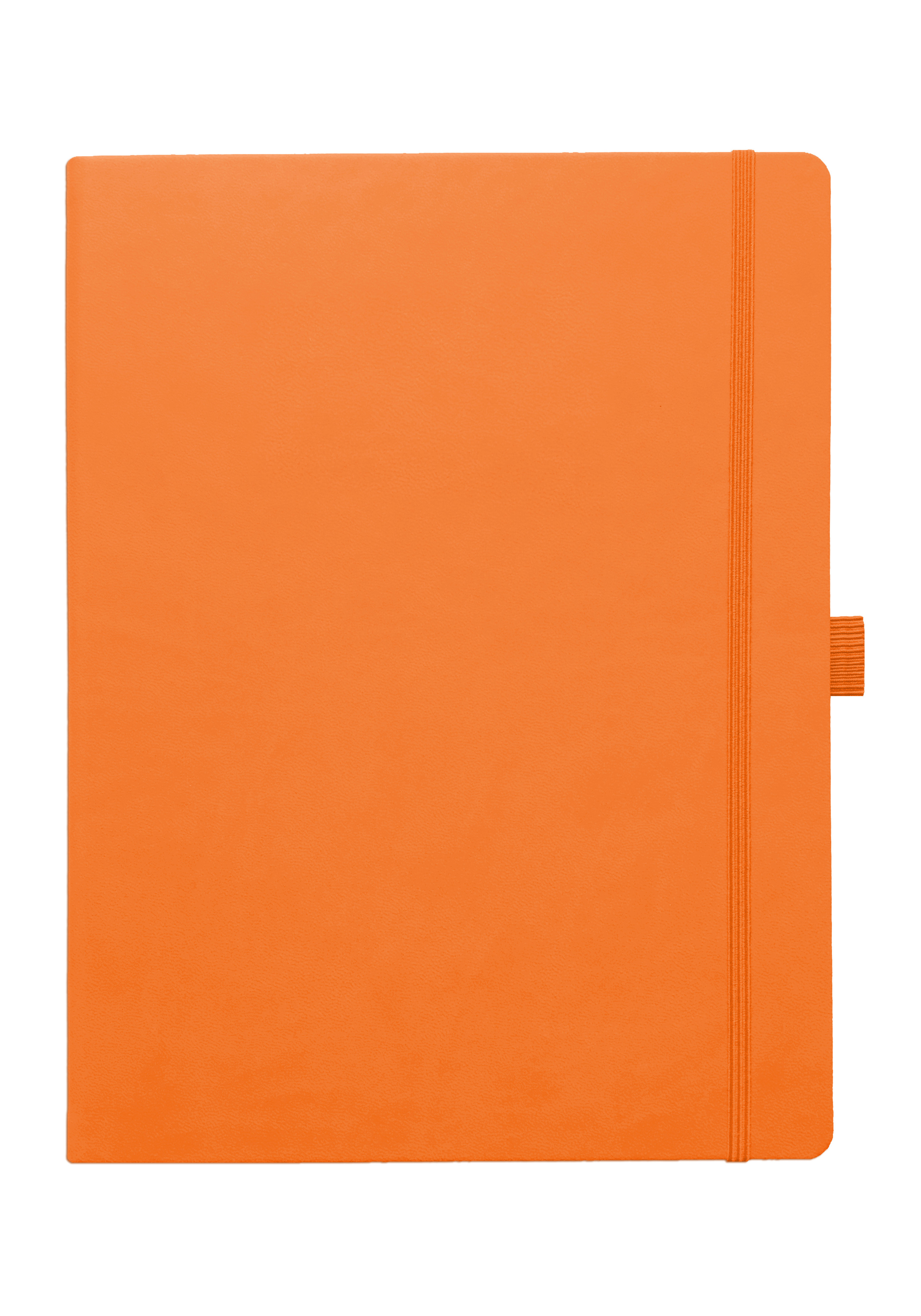 Notizbuch 17 x 25 cm , kariert, 240 S., orange
